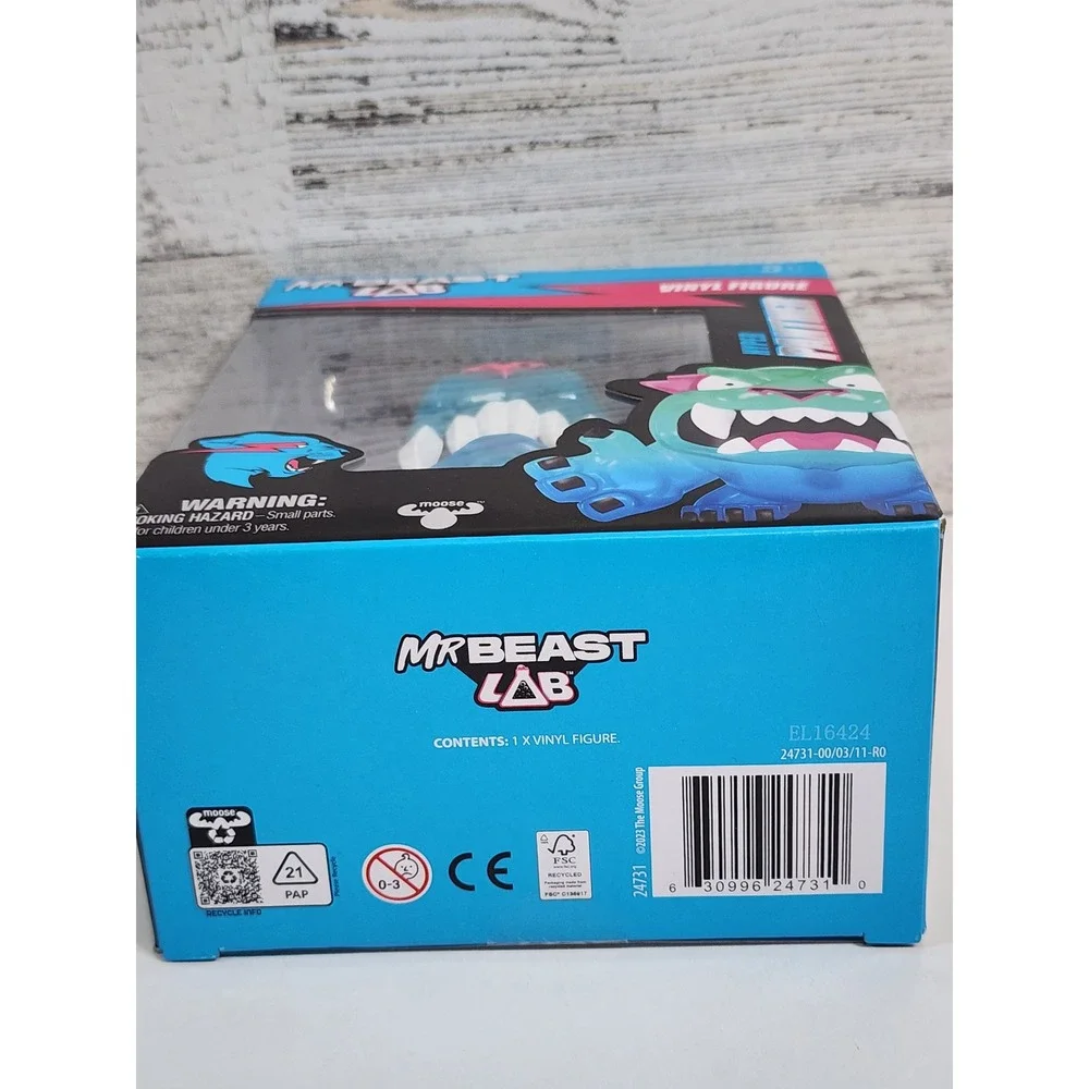 MrBeast Lab Hyper‎ Panther Vinyl Figure Blue Green Collectible Moose Toys New